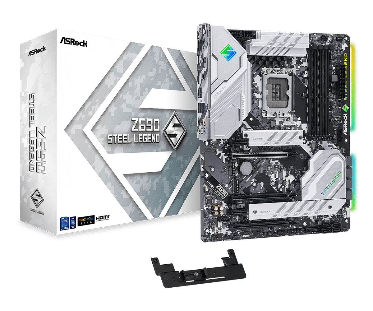 ASRock Z690 Steel Legend Supports 13th Gen & 12th Gen and next gen Intel® Core™ Processors (LGA1700), Supports DDR4 5000MHz (OC)