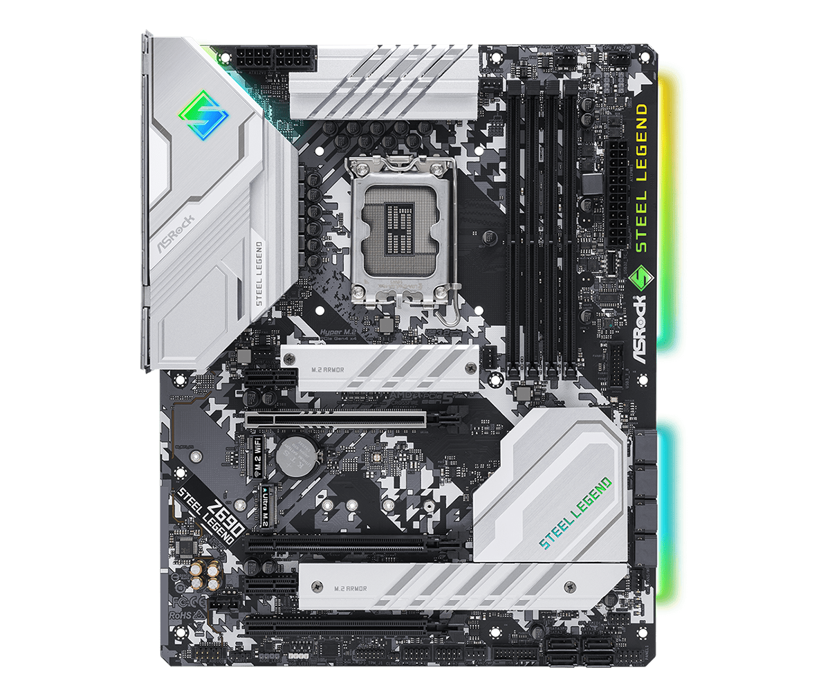 ASRock Z690 Steel Legend Supports 13th Gen & 12th Gen and next gen Intel® Core™ Processors (LGA1700), Supports DDR4 5000MHz (OC)