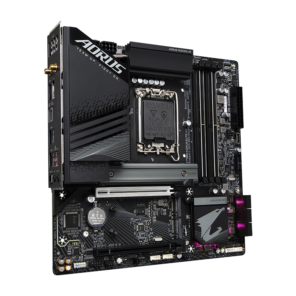 GIGABYTE Z790M AORUS ELITE AX (rev. 1.0) rev. 1.2 rev. 1.1 (GA-Z790M-AORUS-ELITE-AX) Intel® Z790 Chipset LGA1700 socket: Support for the 13th and 12th Generation Intel® Core™, Pentium® Gold and Celeron® Processors