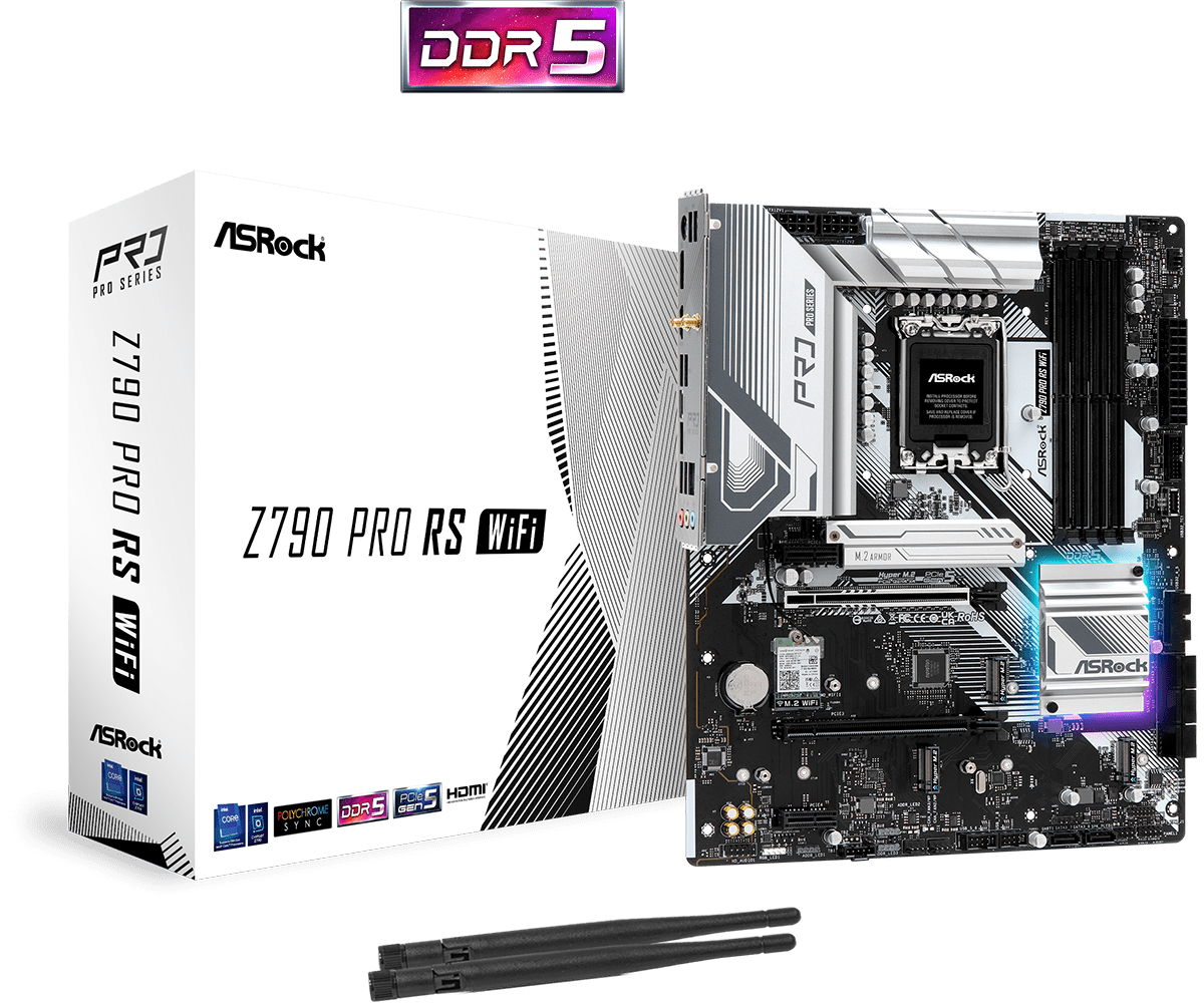 ASRock Z790 Pro RS WiFi Supports 13th Gen & 12th Gen and next gen Intel® Core™ Processors