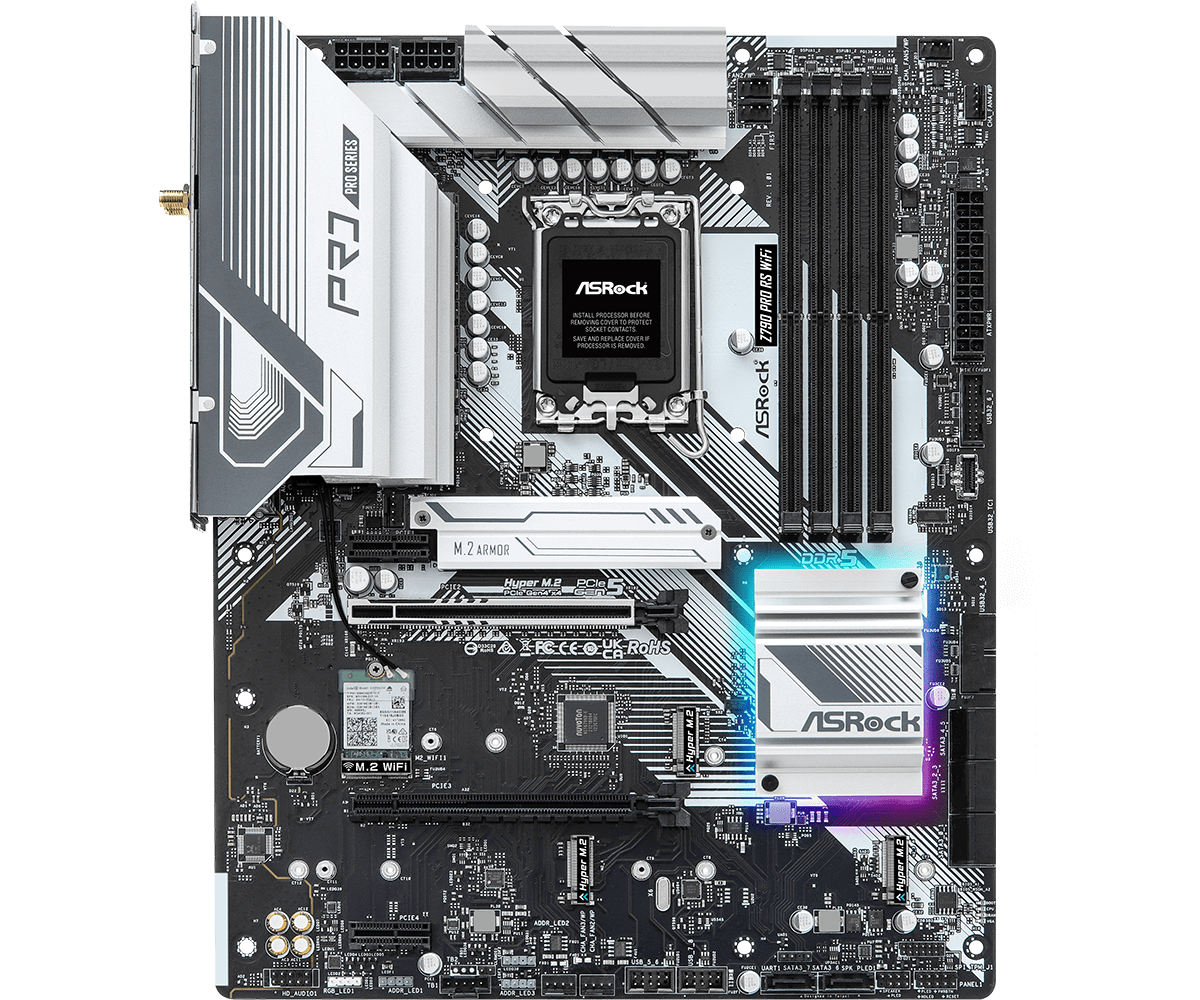 ASRock Z790 Pro RS WiFi Supports 13th Gen & 12th Gen and next gen Intel® Core™ Processors