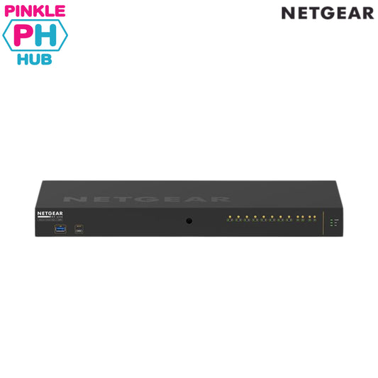 NETGEAR 12-port Gigabit Ethernet AV Line Managed Switch with 8 PoE+ ports (125W PoE budget) and 2 SFP uplinks