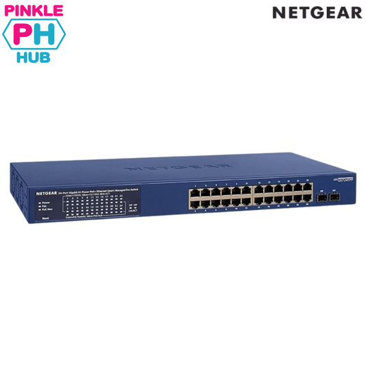NETGEAR 24-Port Gigabit Ethernet PoE+ Smart Switch w/ optional Remote/Cloud Management and 2 SFP Ports (380W)