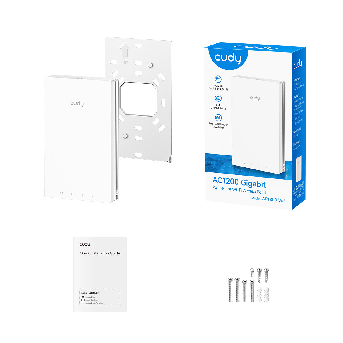 Cudy AC1200 Wall-Plate Access Point