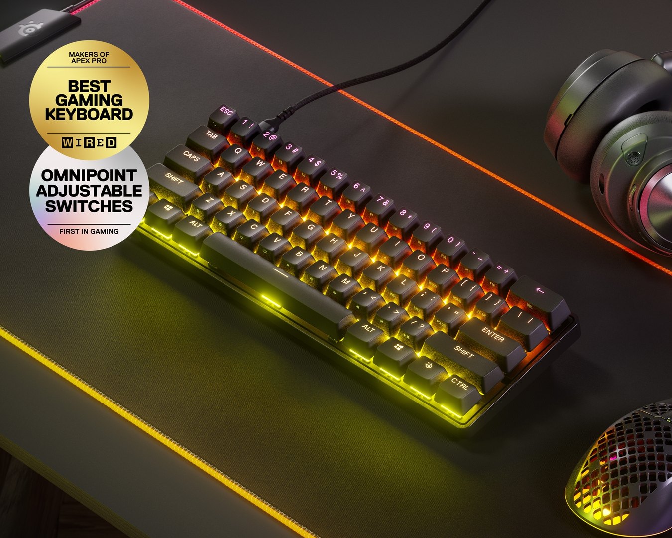 SteelSeries APEX 9 Mini 60% Mechanical USB RGB Gaming Keyboard