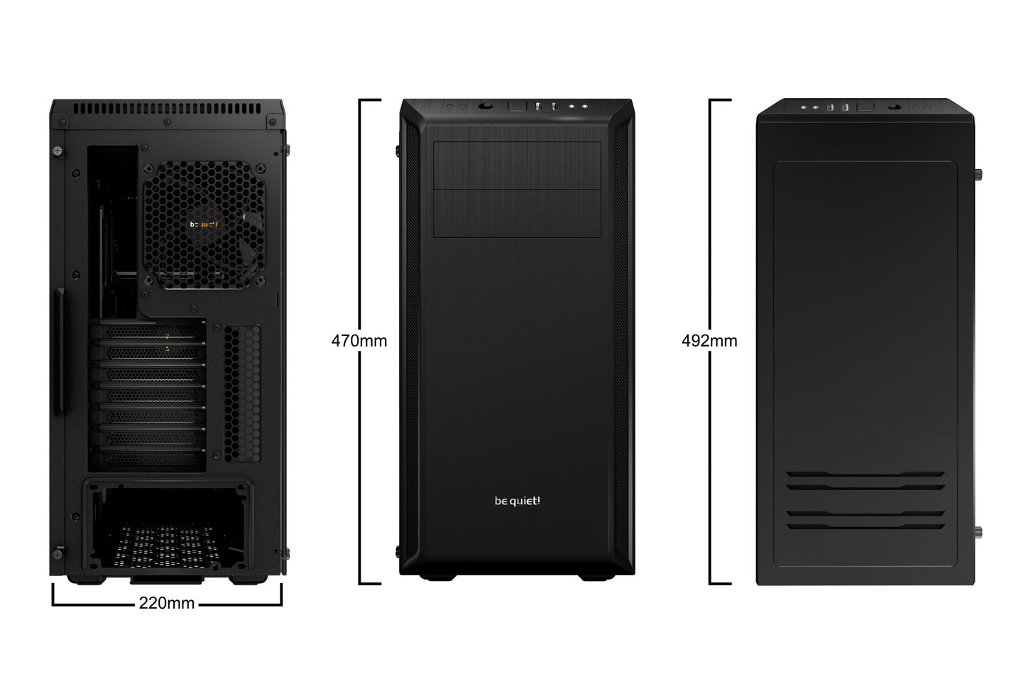 Be Quiet Pure Base 600 Window Black, Exceptionally Silent and Functional (BGW21)