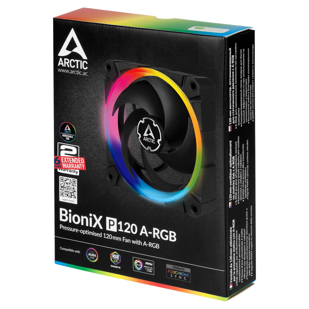 Arctic BioniX P120 A-RGB Pressure-Optimised 120 mm Fan with A-RGB Single fan (without controller) (ACFAN00146A)