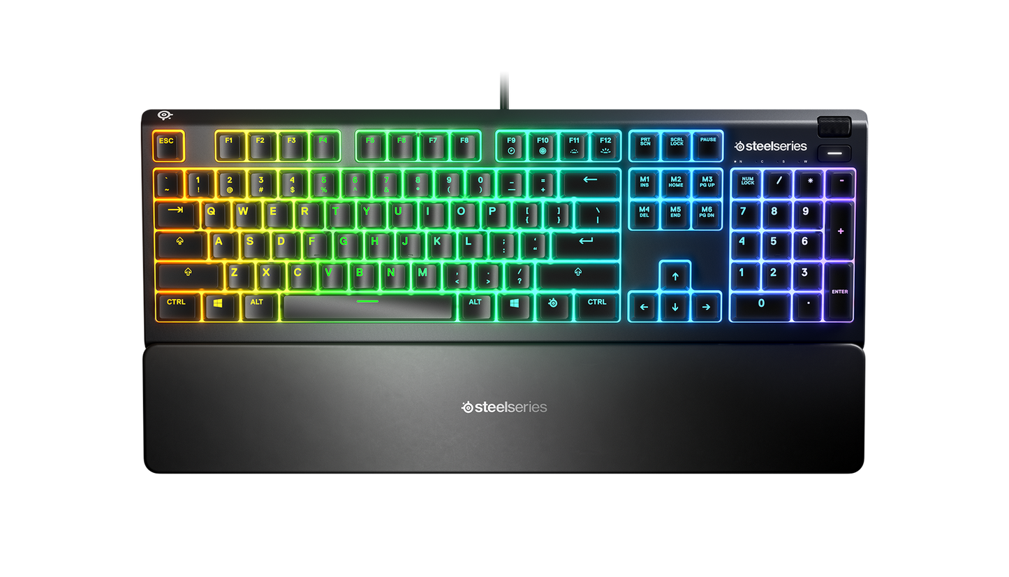 Steel Series APEX 3 Water Resistant Whisper Quiet Keyboard with RGB Lighting (64795)
