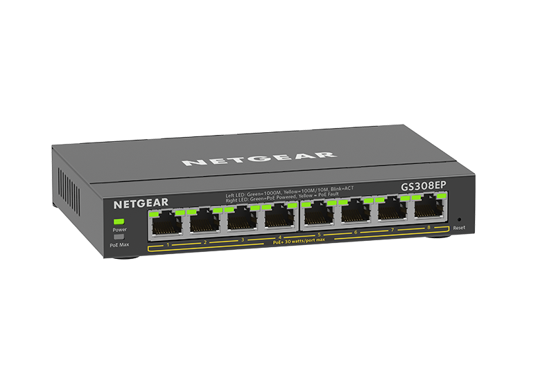 NETGEAR GS308EP-8-Port Gigabit Ethernet PoE+ Plus Switch (62W) (GS308EP-100NAS)