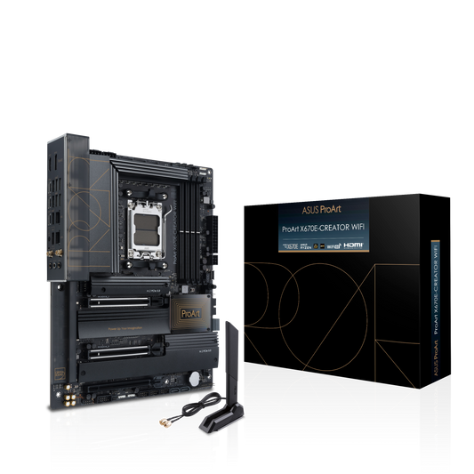 ASUS X670E-CREATOR WIFI, MD Socket AM5 for AMD Ryzen™ 7000 Series Desktop Processors* * Refer to www.asus.com for CPU support list