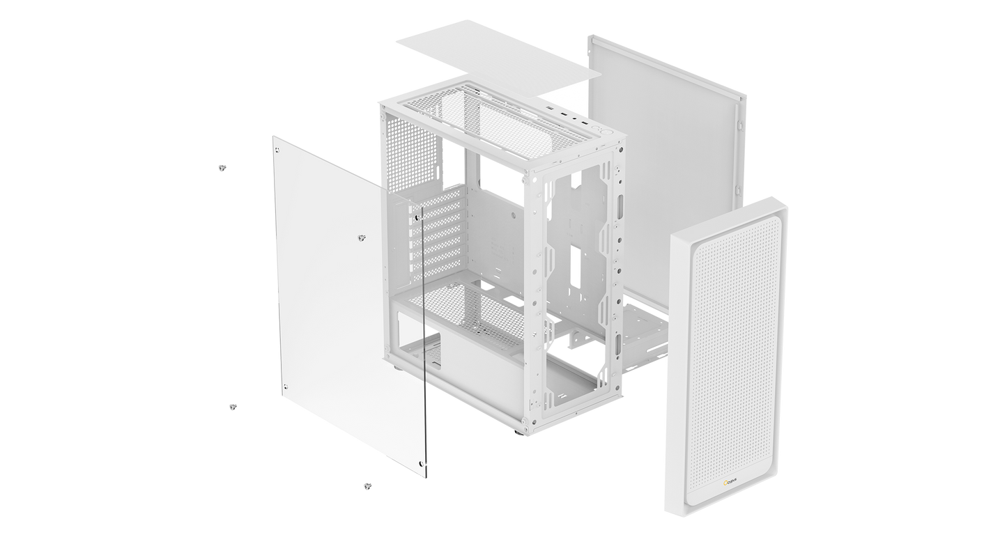 Ocypus Gamma C50 Mini-Tower Airflow Case with Mesh White/Black