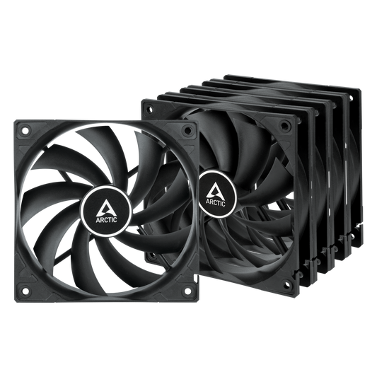 Arctic F12 120 mm Standard Case fan (Pack of 5 Value Pack) Low Noise, quiet motor, Fan Speed: 1350 RPM (ACFAN00248A)