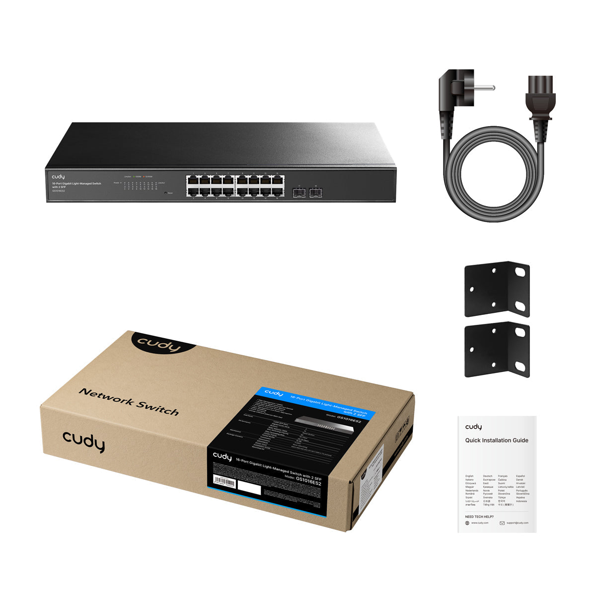 Cudy 16-Port Gigabit Cloud Easy-Managed Switch with 2 SFP