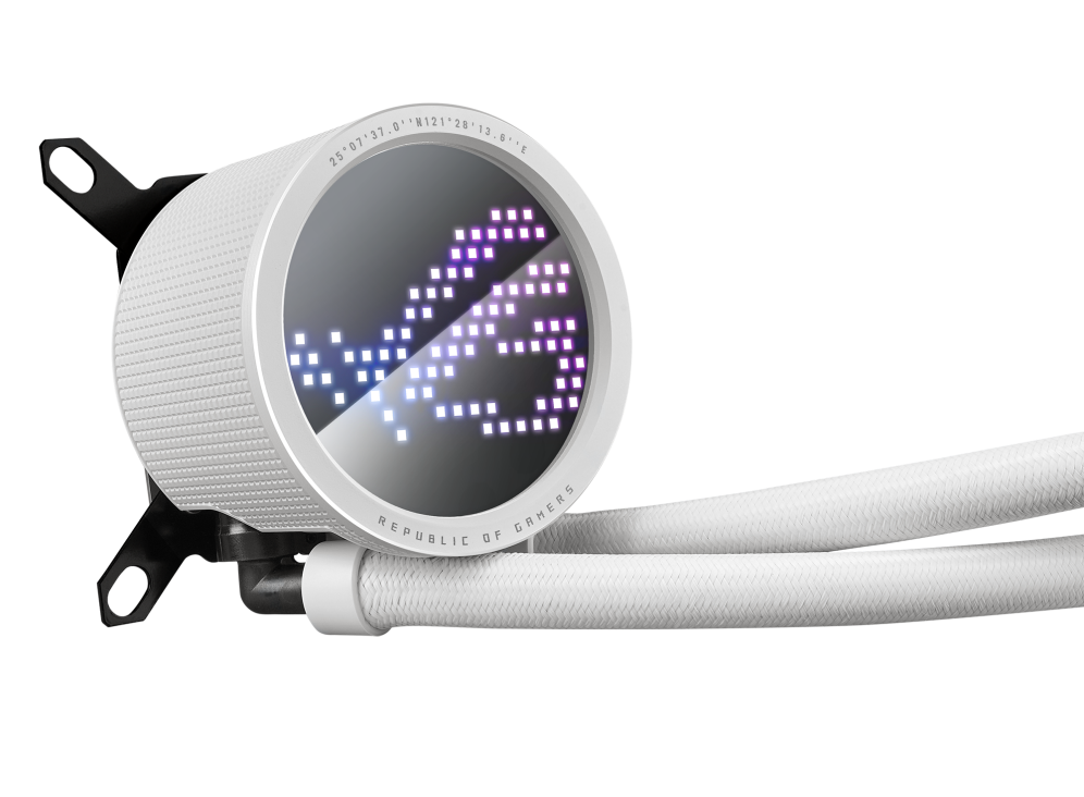 ASUS ROG RYUO III 240 ARGB WHITE EDITION, with Asetek 8th gen pump solution, Anime Matrix™ LED Display and ROG ARGB cooling fan