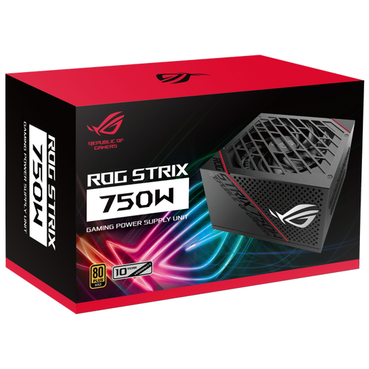 ASUS ROG Strix 750W Gold PSU, ROG Heatsinks , Axial-tech, Fan Design, Dual Ball Fan Bearings, 0dB Technology