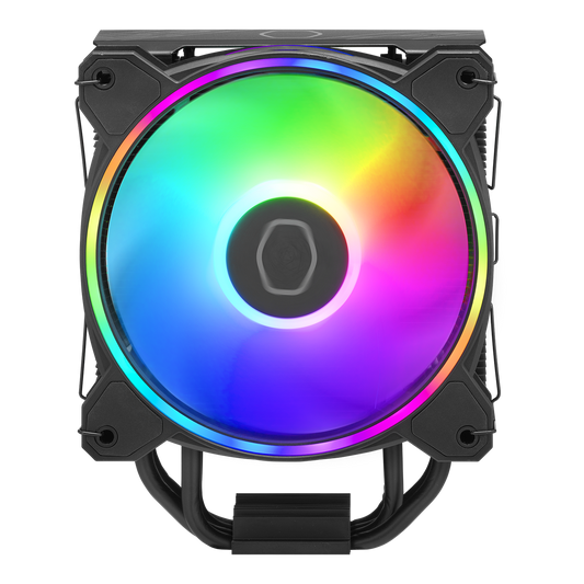 Cooler Master HYPER 212 HALO BLACK MF120 Halo² Fan, Dual Loop ARGB, Aluminum Top Cover, 4 Copper Heat Pipes, 154mm (H) for AMD Ryzen AM5/AM4, Intel LGA1700/1200 (RR-S4KK-20PA-R1)