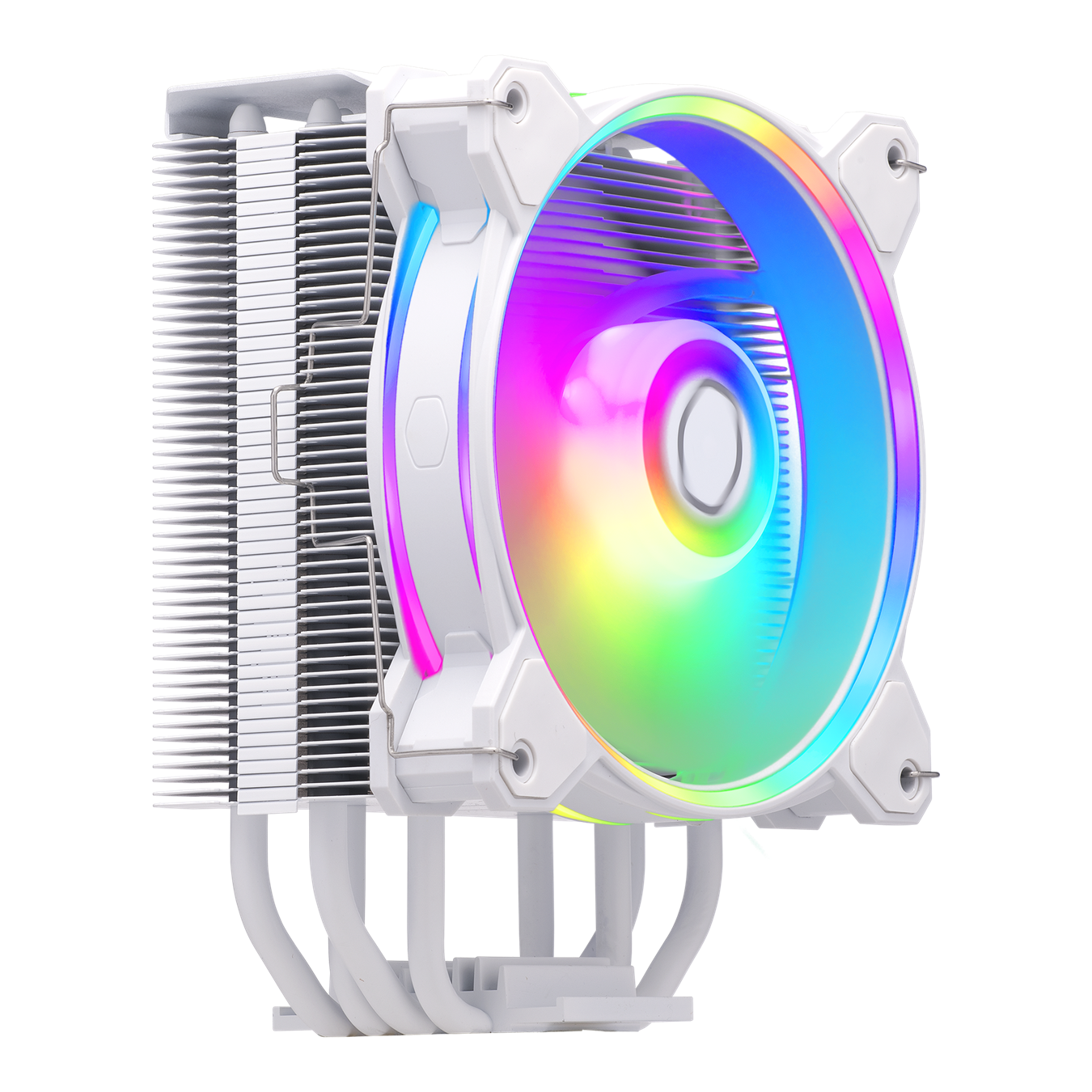 Cooler Master HYPER 212 HALO WHITE MF120 Halo² Fan, Dual Loop ARGB, Aluminum Top Cover, 4 Copper Heat Pipes, 154mm (H) for AMD Ryzen AM5/AM4, Intel LGA1700/1200 (RR-S4WW-20PA-R1)