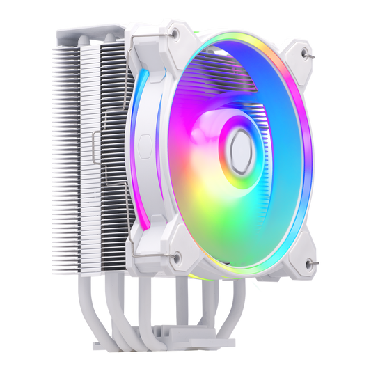 Cooler Master HYPER 212 HALO WHITE MF120 Halo² Fan, Dual Loop ARGB, Aluminum Top Cover, 4 Copper Heat Pipes, 154mm (H) for AMD Ryzen AM5/AM4, Intel LGA1700/1200  (RR-S4WW-20PA-R1)