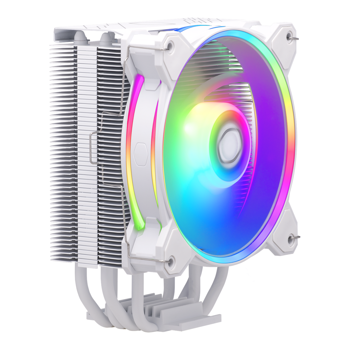 Cooler Master HYPER 212 HALO WHITE MF120 Halo² Fan, Dual Loop ARGB, Aluminum Top Cover, 4 Copper Heat Pipes, 154mm (H) for AMD Ryzen AM5/AM4, Intel LGA1700/1200 (RR-S4WW-20PA-R1)