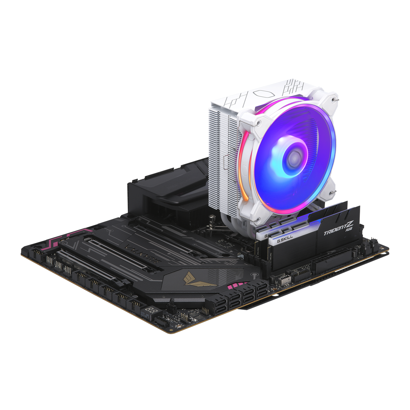 Cooler Master HYPER 212 HALO WHITE MF120 Halo² Fan, Dual Loop ARGB, Aluminum Top Cover, 4 Copper Heat Pipes, 154mm (H) for AMD Ryzen AM5/AM4, Intel LGA1700/1200 (RR-S4WW-20PA-R1)