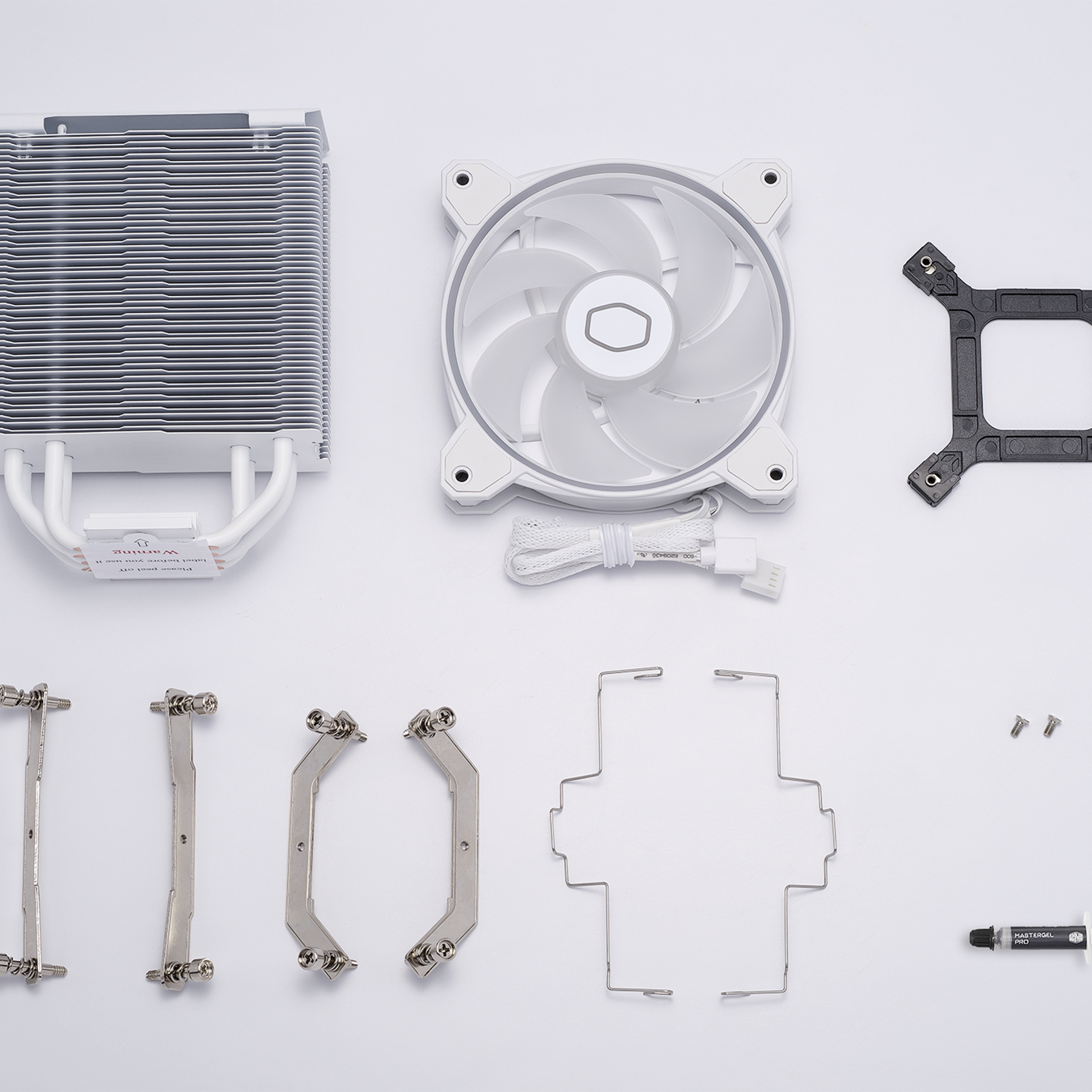 Cooler Master HYPER 212 HALO WHITE MF120 Halo² Fan, Dual Loop ARGB, Aluminum Top Cover, 4 Copper Heat Pipes, 154mm (H) for AMD Ryzen AM5/AM4, Intel LGA1700/1200 (RR-S4WW-20PA-R1)
