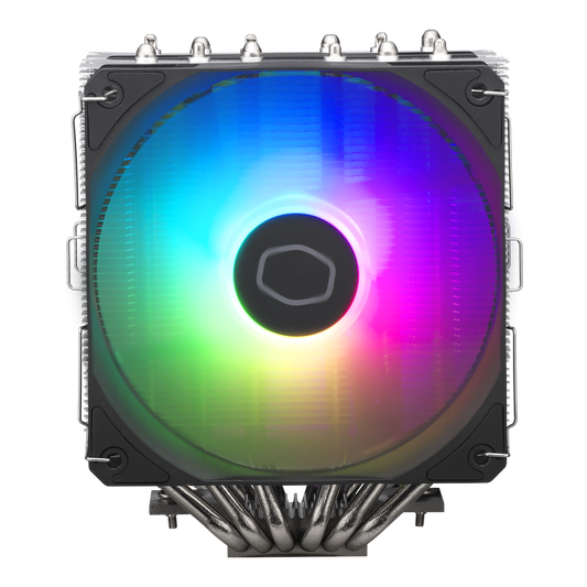Cooler Master HYPER 620S Automatic ARGB,  Controllable lighting,  Dual tower heat sink,  6 nickel-plated heat pipes,  Minimal height,  High-performance Cryofuze (RR-D6NA-17PA-R1)