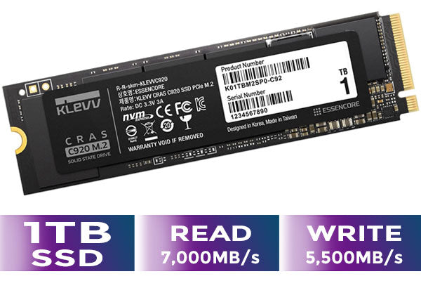 KLEVV Cras C920 1TB m.2 NVMe PCIe Gen4x4 (K01TBM2SP0-C92)