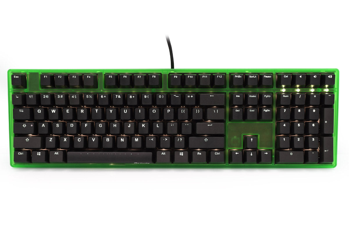 DUCKY One Green Translucent Case White LED Double Shot ABS Mechanical Keyboard Green Case, Cherry MX Brown (DKON1508S-BUSADAGW2)