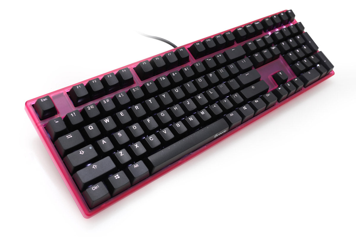 DUCKY One Pink Transulcent Case White LED Double Shot ABS Mechanical Keyboard Cherry MX Blue (DKON1508S-CUSADAPW2)