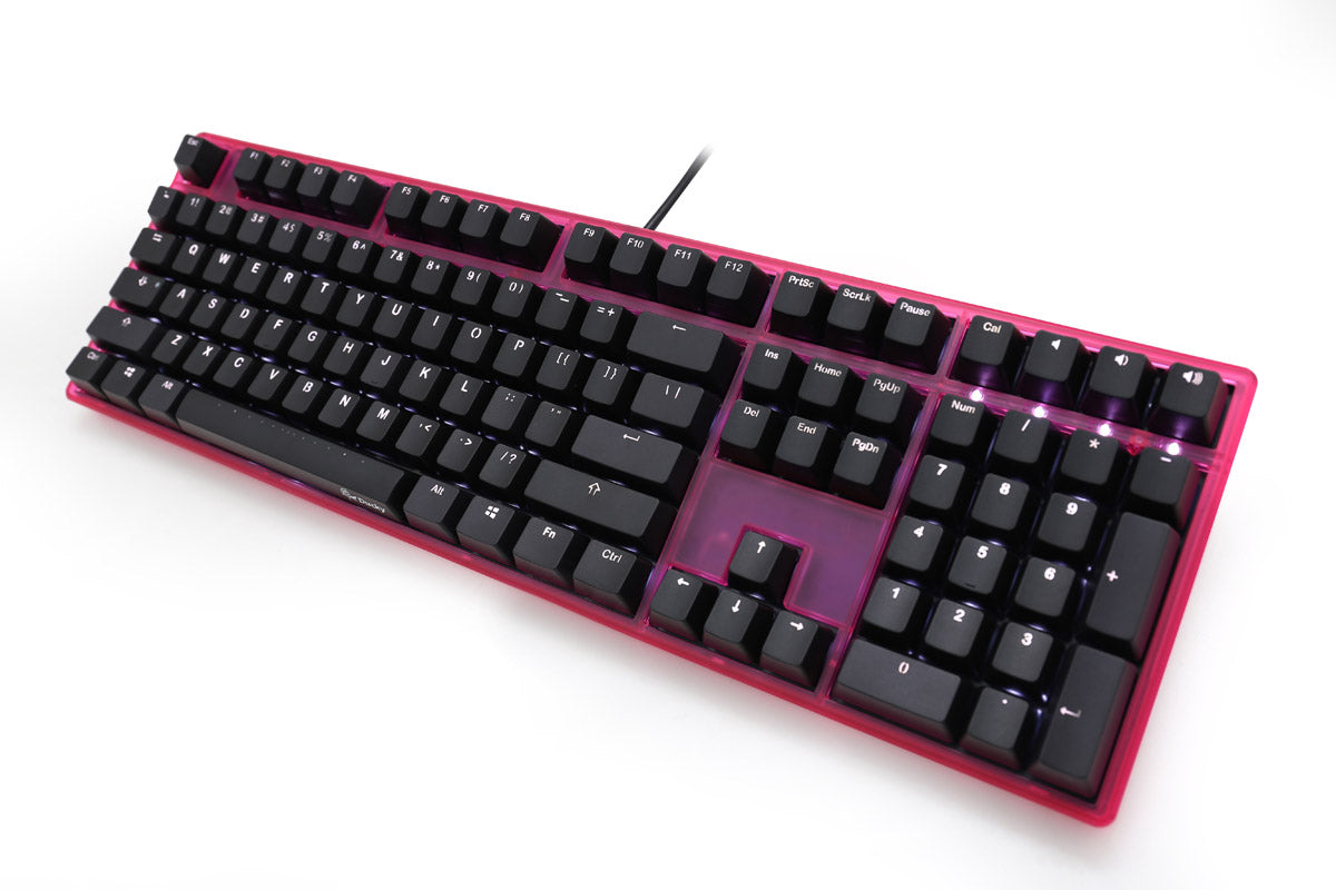 DUCKY One Pink Transulcent Case White LED Double Shot ABS Mechanical Keyboard Cherry MX Blue (DKON1508S-CUSADAPW2)