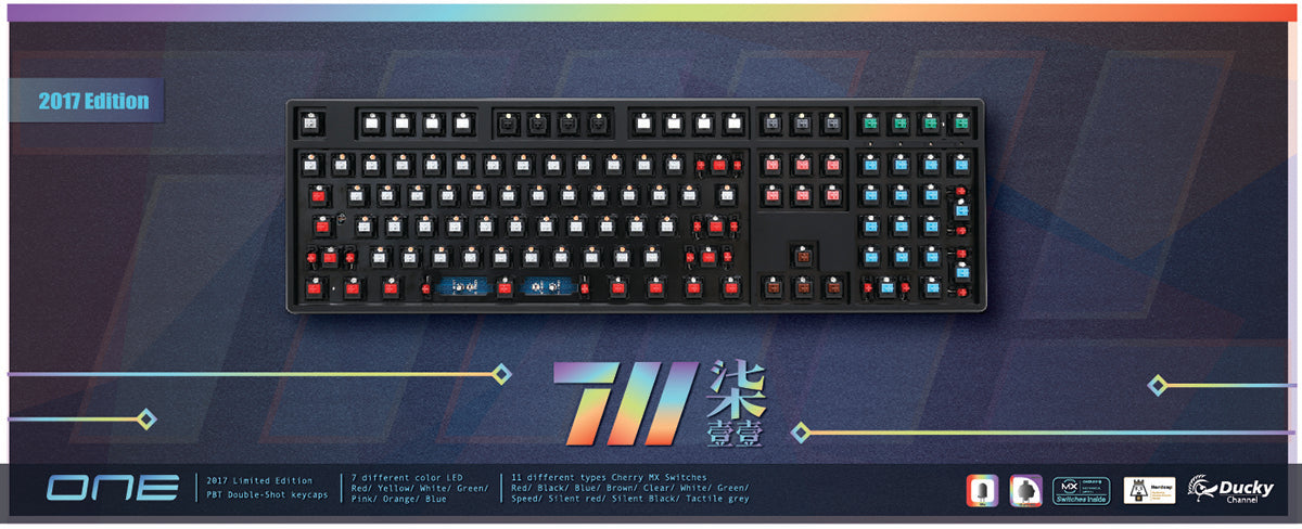 DUCKY One 711 Multi LED Double Shot PBT Mechanical Keyboard  Limited Edition (Multi Cherry MX)