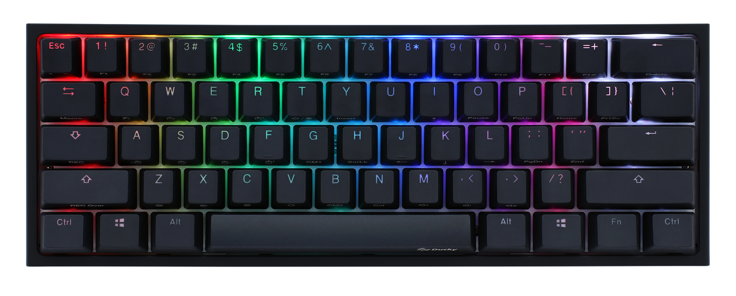 Ducky One 2 Mini v2 RGB LED 60% Double Shot PBT Mechanical Keyboard MX BROWN