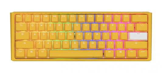 Ducky YELLOW One 3 Mini 60% Hotswap RGB Double Shot PBT QUACK Mechanical Keyboard