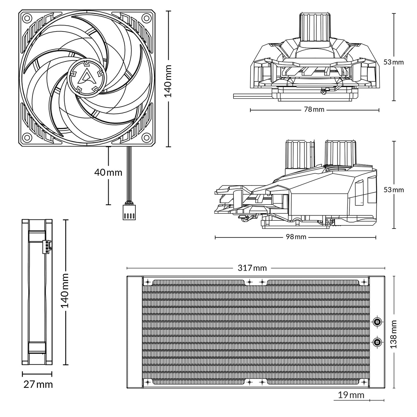 Arctic Liquid Freezer II - 280 (ACFRE00066B)