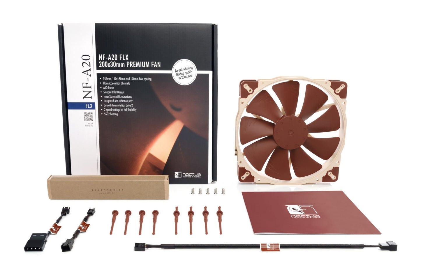 Noctua NF-A20 FLX, Premium Quiet Fan, 3-Pin (200x30mm, Brown)