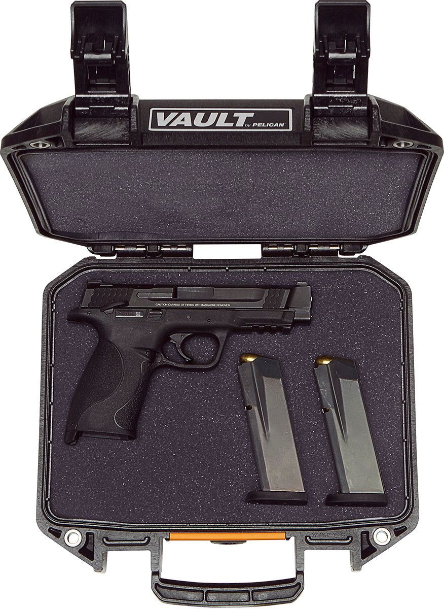 Pelican V100 Vault Small Pistol Case w/ Foam Black