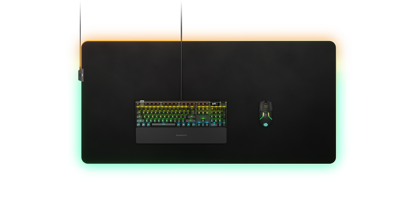 Steel Series QCK PRISM CLOTH Micro Woven Cloth Mousepad with Game-Enhancing Illumination XXL (63551)