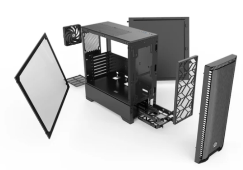 MetallicGear Neo Silent I Mid-Tower ATX Chassis, Silent Front Panel, Tempered Glass Side (MG-NE520S_BK01)