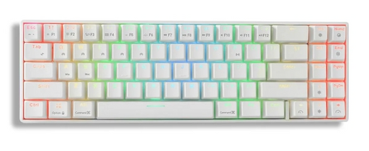 ROYAL KLUDGE RK71 71 Keys Wireless 70% RGB Mechanical Gaming Keyboard - White Brown Switch