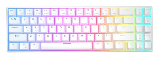 Royal Kludge RK71 Dual-Mode RGB 71 Keys Hot Swappable Mechanical Keyboard White (Blue Switch)