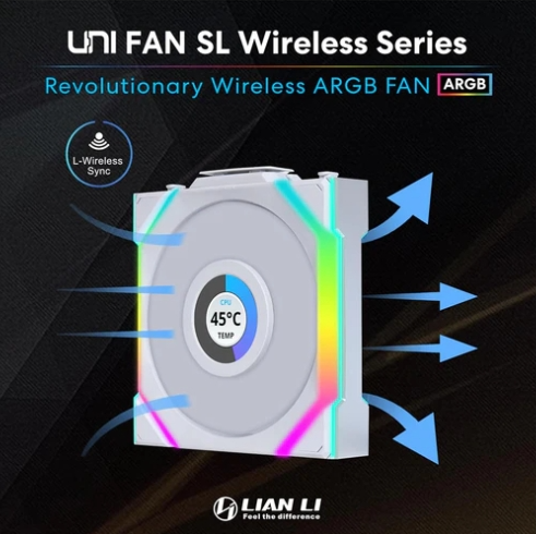 Lian Li Uni Fan SL Wireless LCD 120 - Reverse White (Triple pack with Controller)