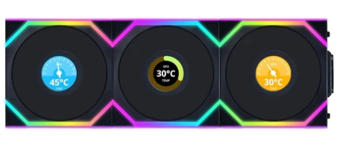 Lian Li Uni Fan SL Wireless LCD 120 - Black (Triple Pack)