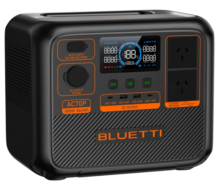BLUETTI AC70P Portable Power Station | 1000W 864Wh