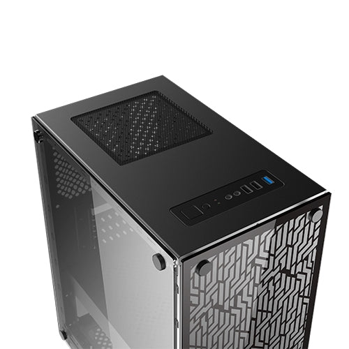 XIGMATEK NYX ARGB M-ATX CASE - EN45822 M-ATX, USB3.0x1 & 2.0x2, Left & Front TG,Front TG Silk Print, 3PCS XDS120 ARGB Fan w LED Switch
