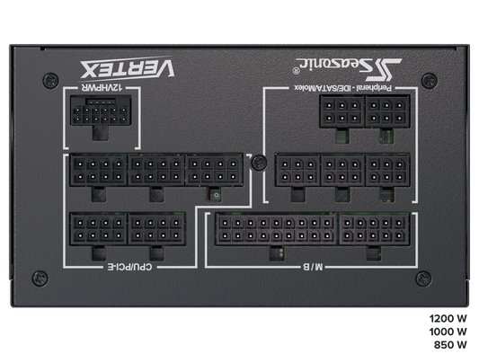 Seasonic VERTEX GX-850, ATX 12, V ATX 3.0 and PCIe 5.0, Fully Modular 80 PLUS Gold Certified (12851GXAFS)