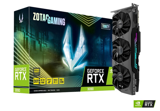 ZOTAC GAMING GeForce RTX 3090 Trinity 24GB GDDR6X 384-bit 19.5 Gbps PCIE 4.0 Gaming Graphics Card, IceStorm 2.0 Advanced Cooling, SPECTRA 2.0 RGB Lighting (ZT-A30900D-10P)
