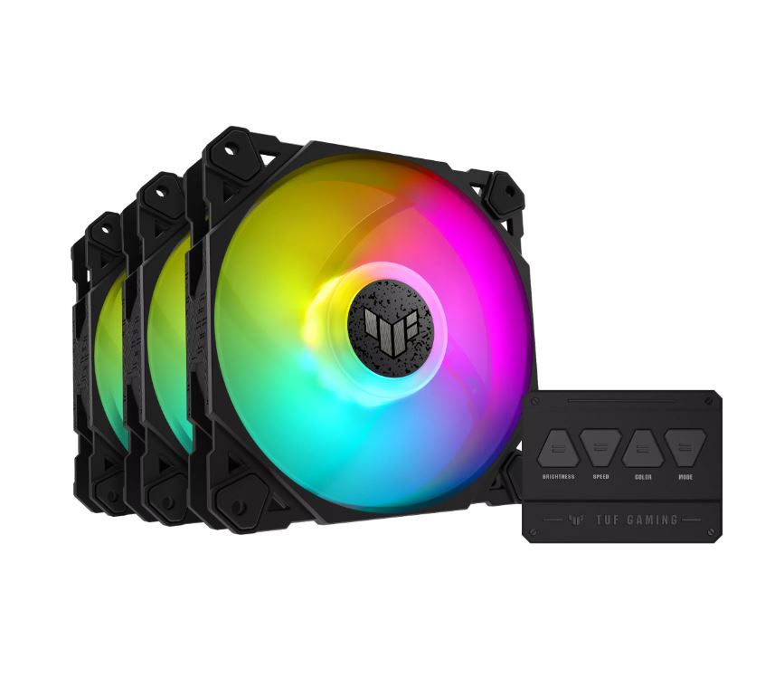 ASUS TUF Gaming TF120 ARGB Fan -Triple Pack,PWM control, Anti-vibration pads, double-layer LED array,Class-leading airflow