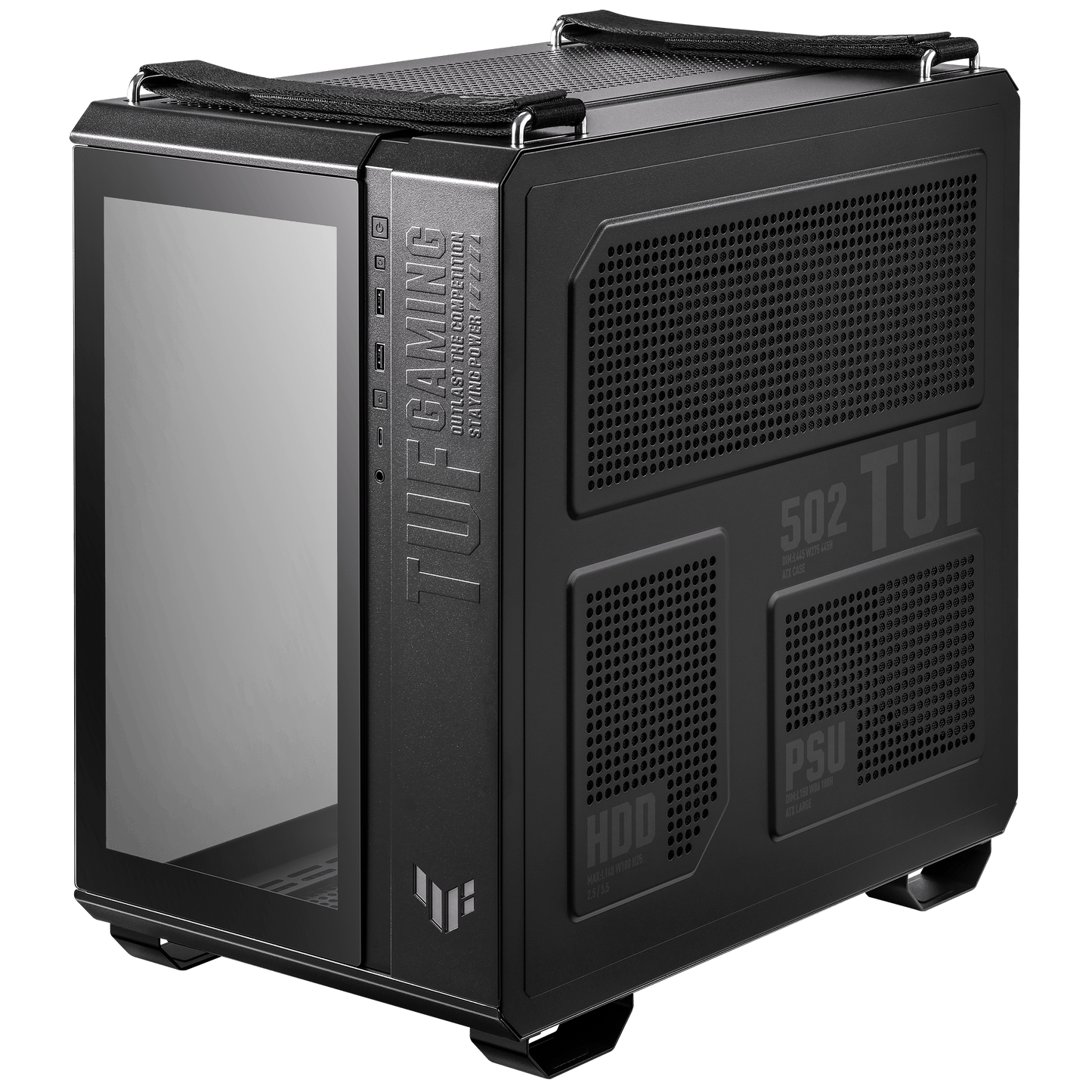 ASUS TUF Gaming GT502 Dual Chamber Chassis,Front Panel High-Speed USB Type-C,Tool-Free Side Panels