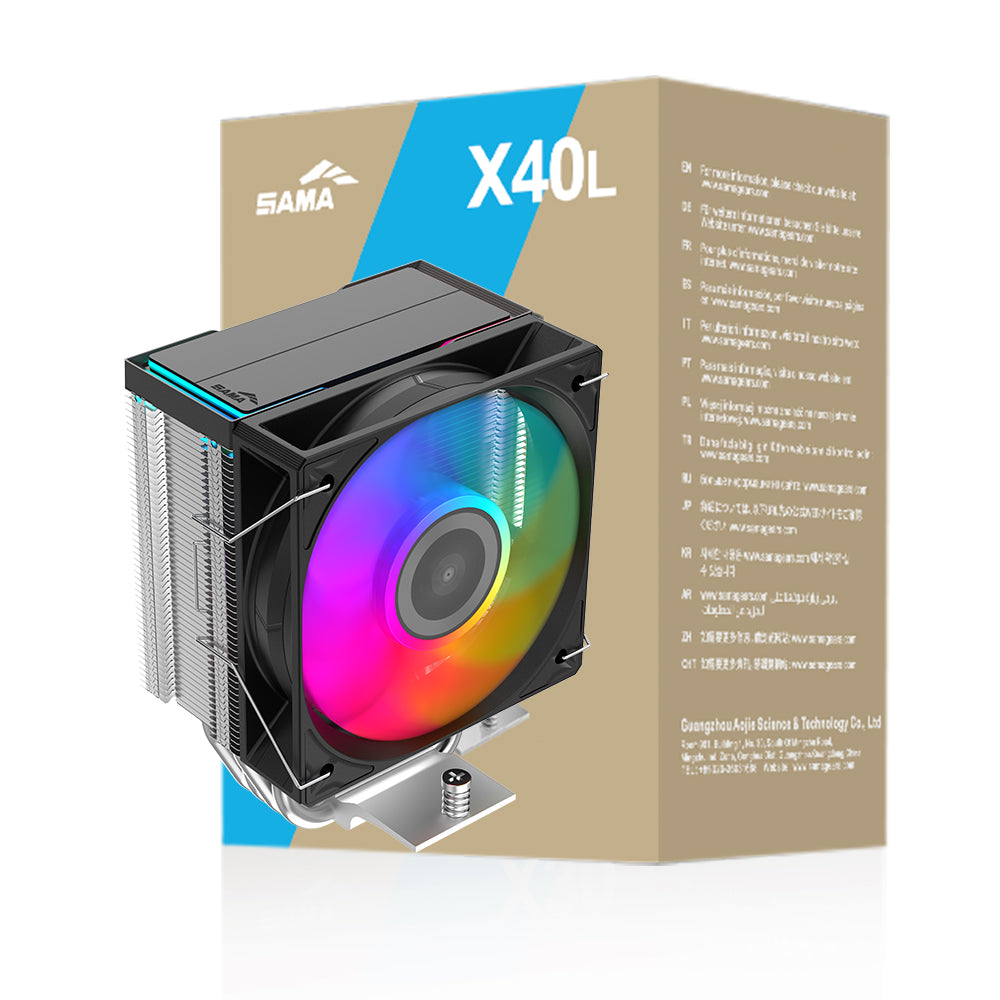 SAMA X40L Lumen A-RGB Single Tower CPU Cooler - Black