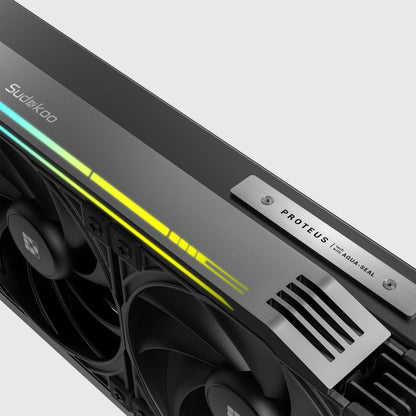 SUDOKOO PROTEUS 360 - 360mm AIO LCD CPU Cooler with Customizable 3.4" Digital Display - Black